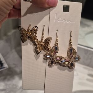 Elegant Gold Butterfly Earrings